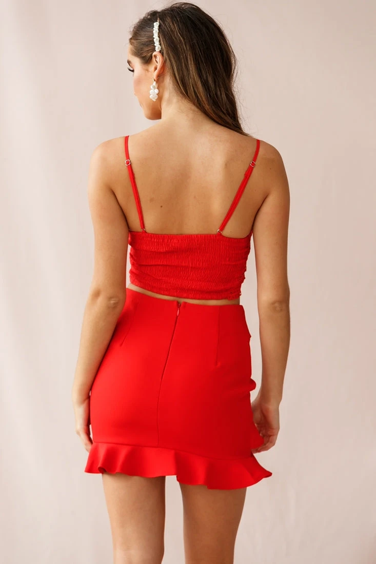 Frilled To Meet You Mini Skirt Red - Image 3