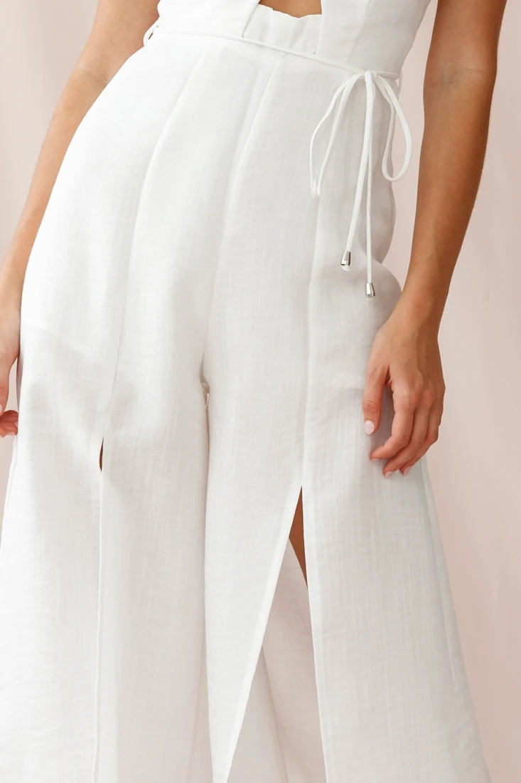 Charlie Structured Wide Leg Jumpsuit White - Image 4