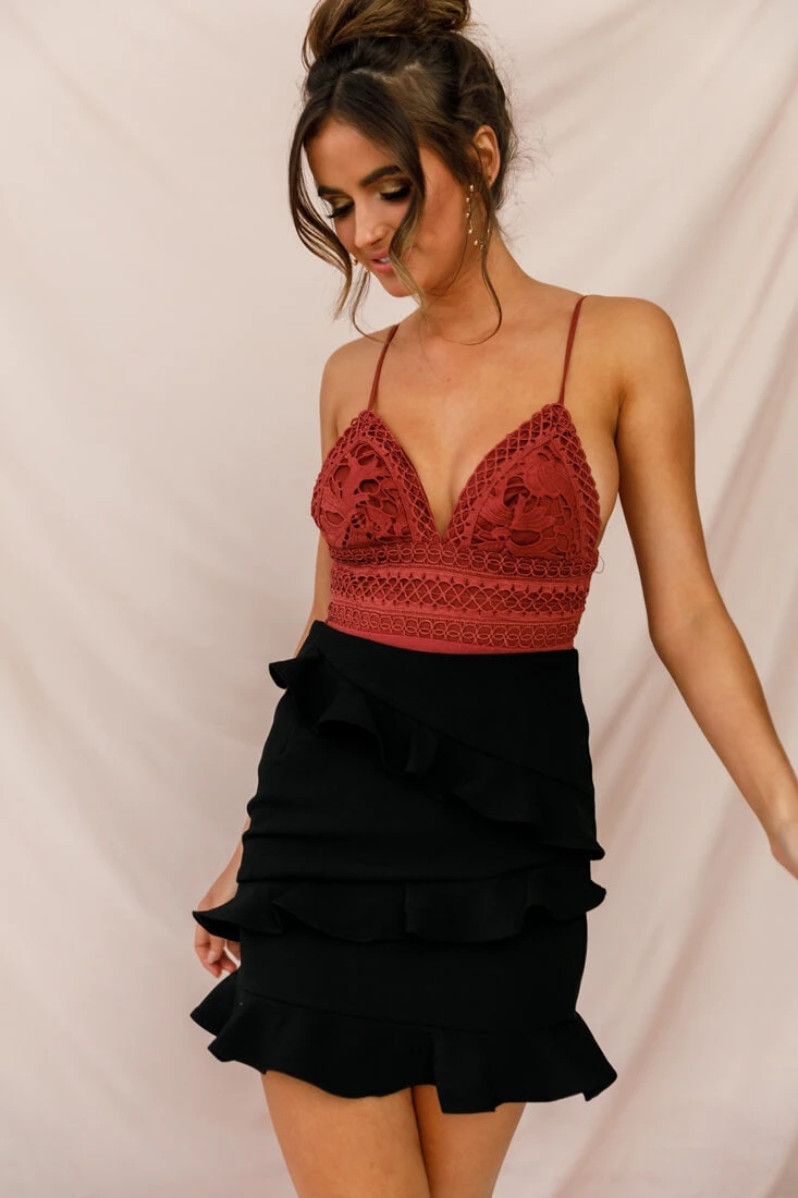 Sanctuary Tie Back Applique Bodysuit Rose - Image 6