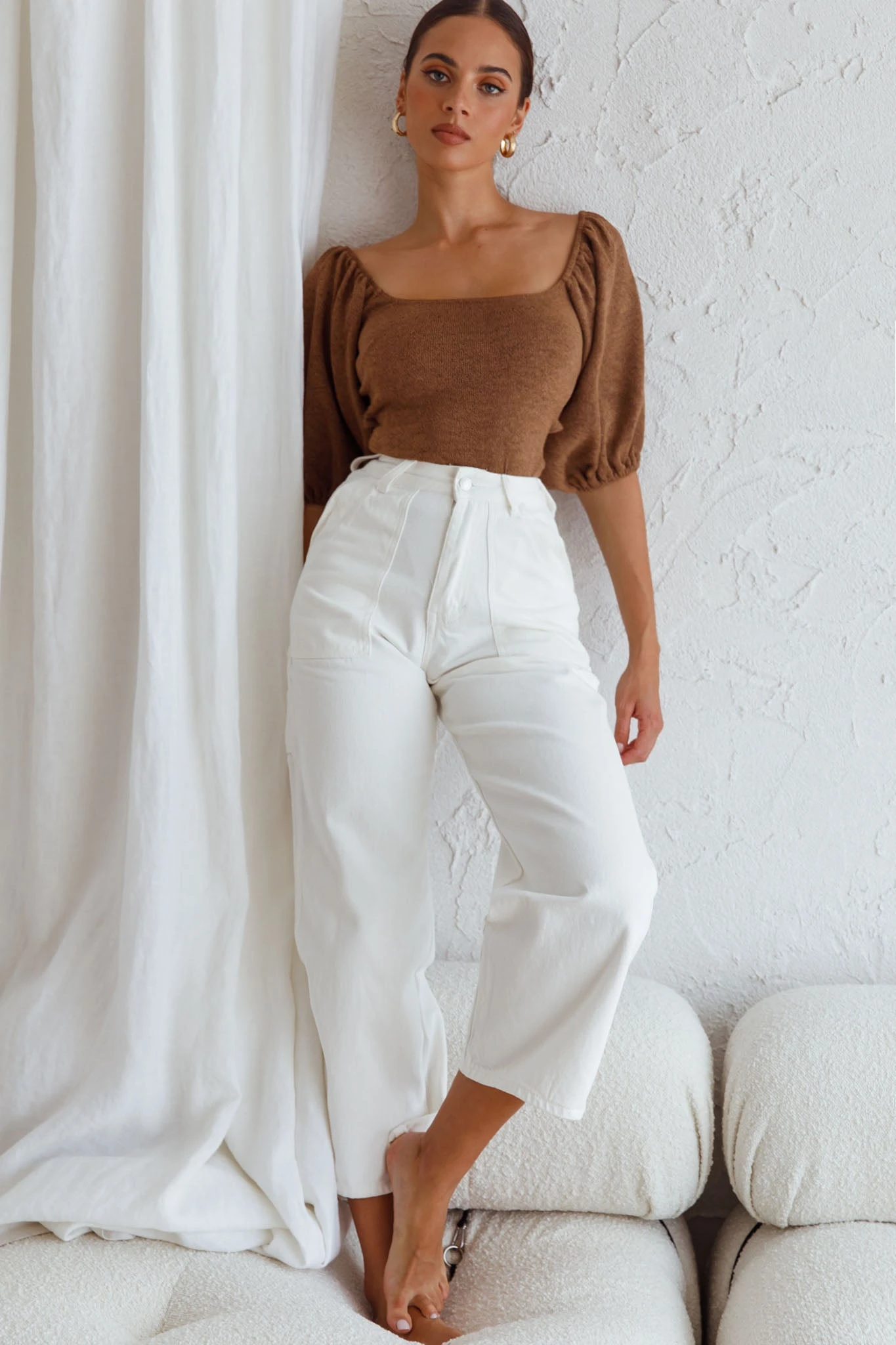 Maddi Tied Back Bodysuit Mocha - Image 2