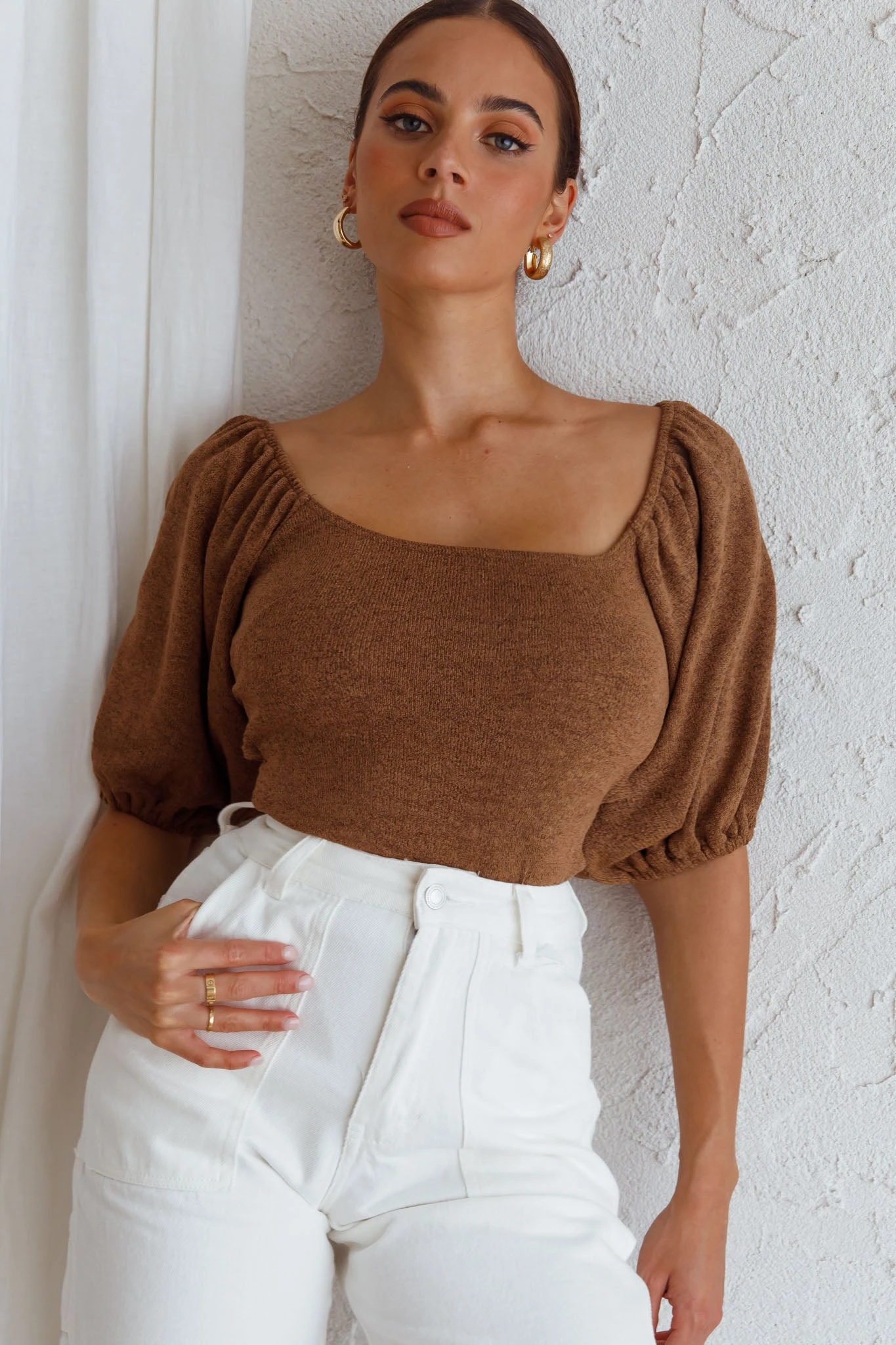 Maddi Tied Back Bodysuit Mocha - Image 4