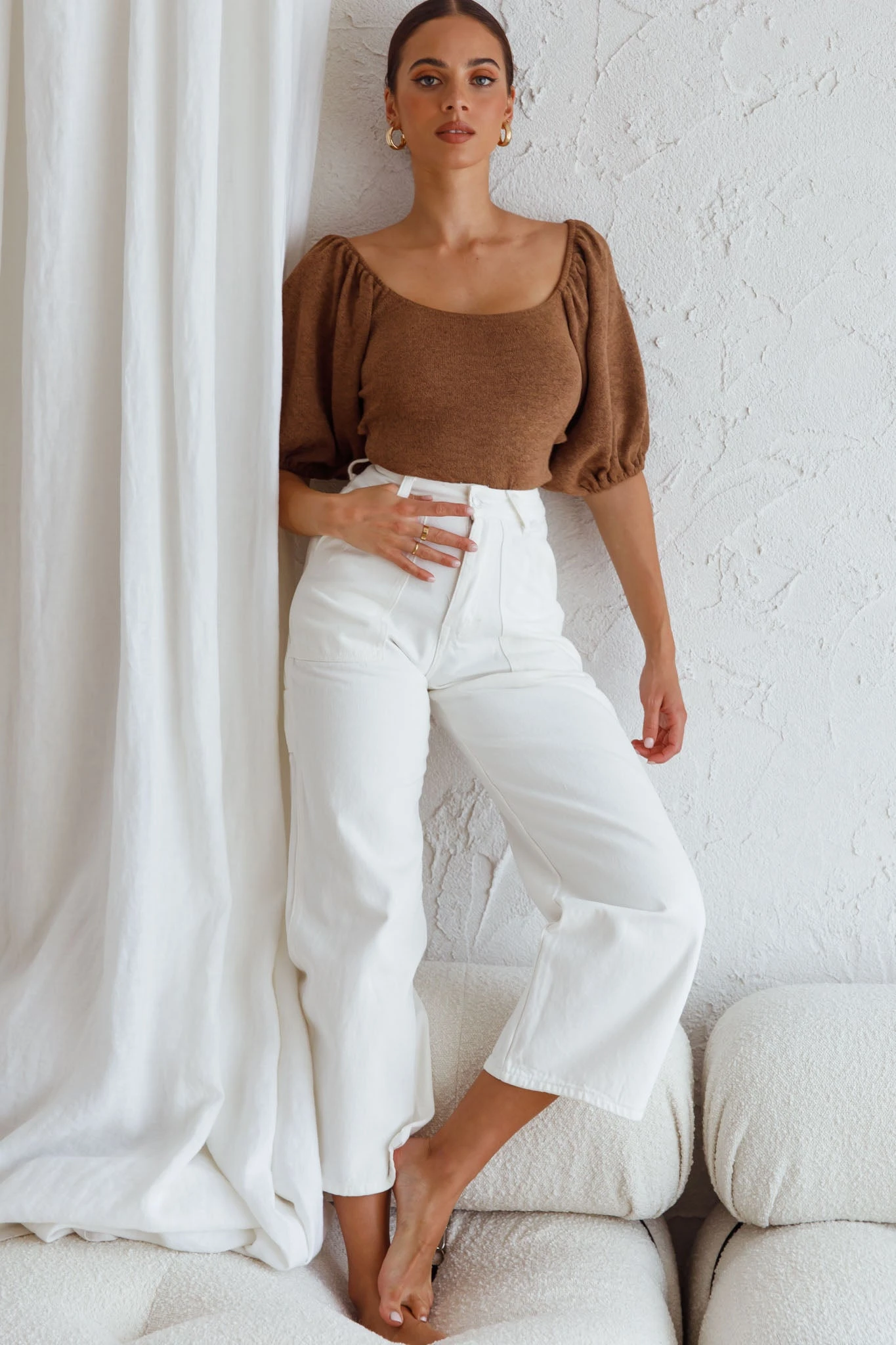 Maddi Tied Back Bodysuit Mocha - Image 5