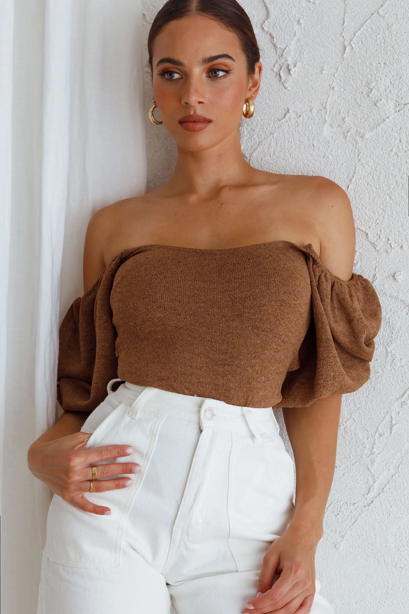 Maddi Tied Back Bodysuit Mocha - Image 6