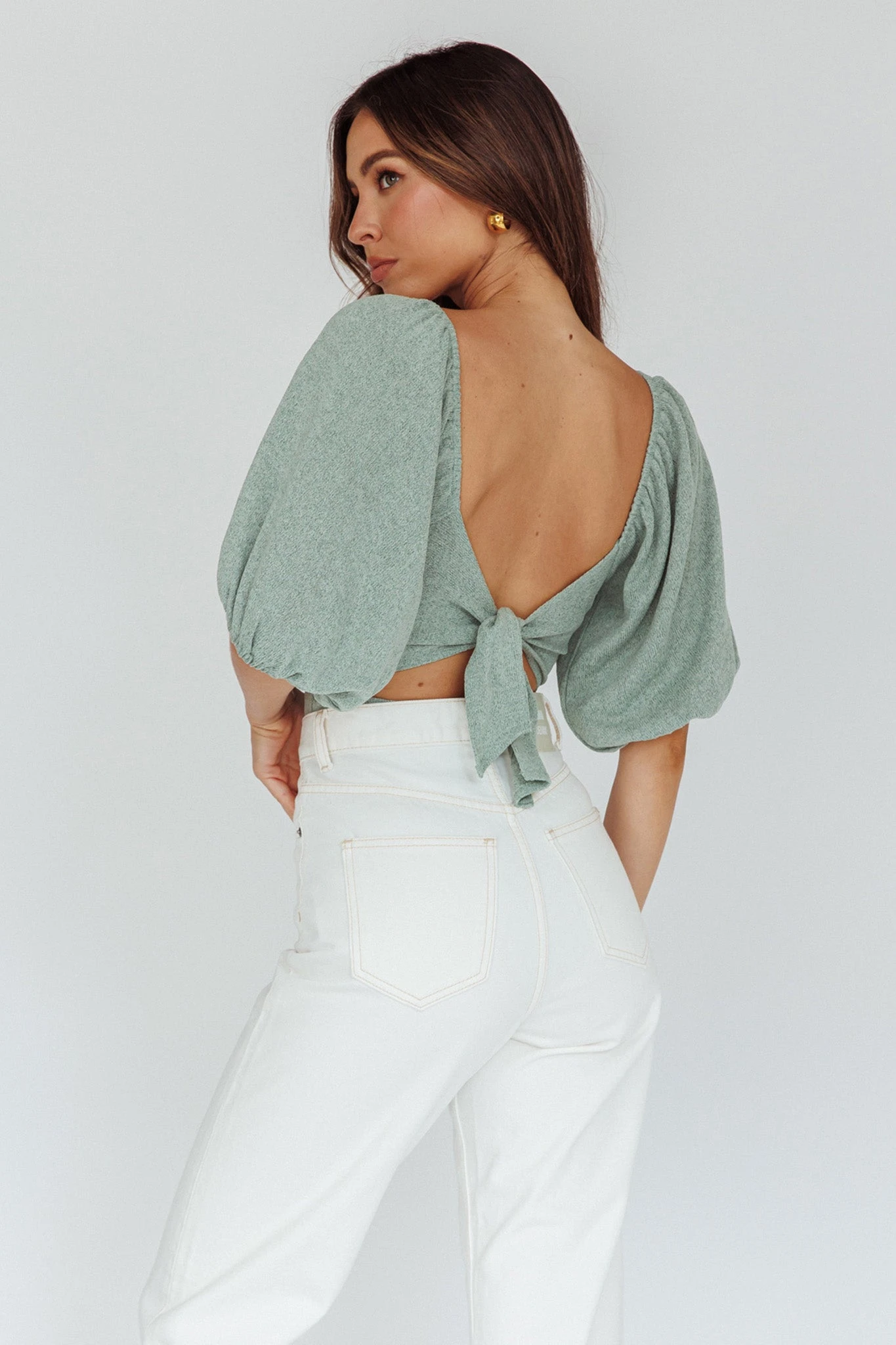 Maddi Tied Back Bodysuit Sage - Image 2