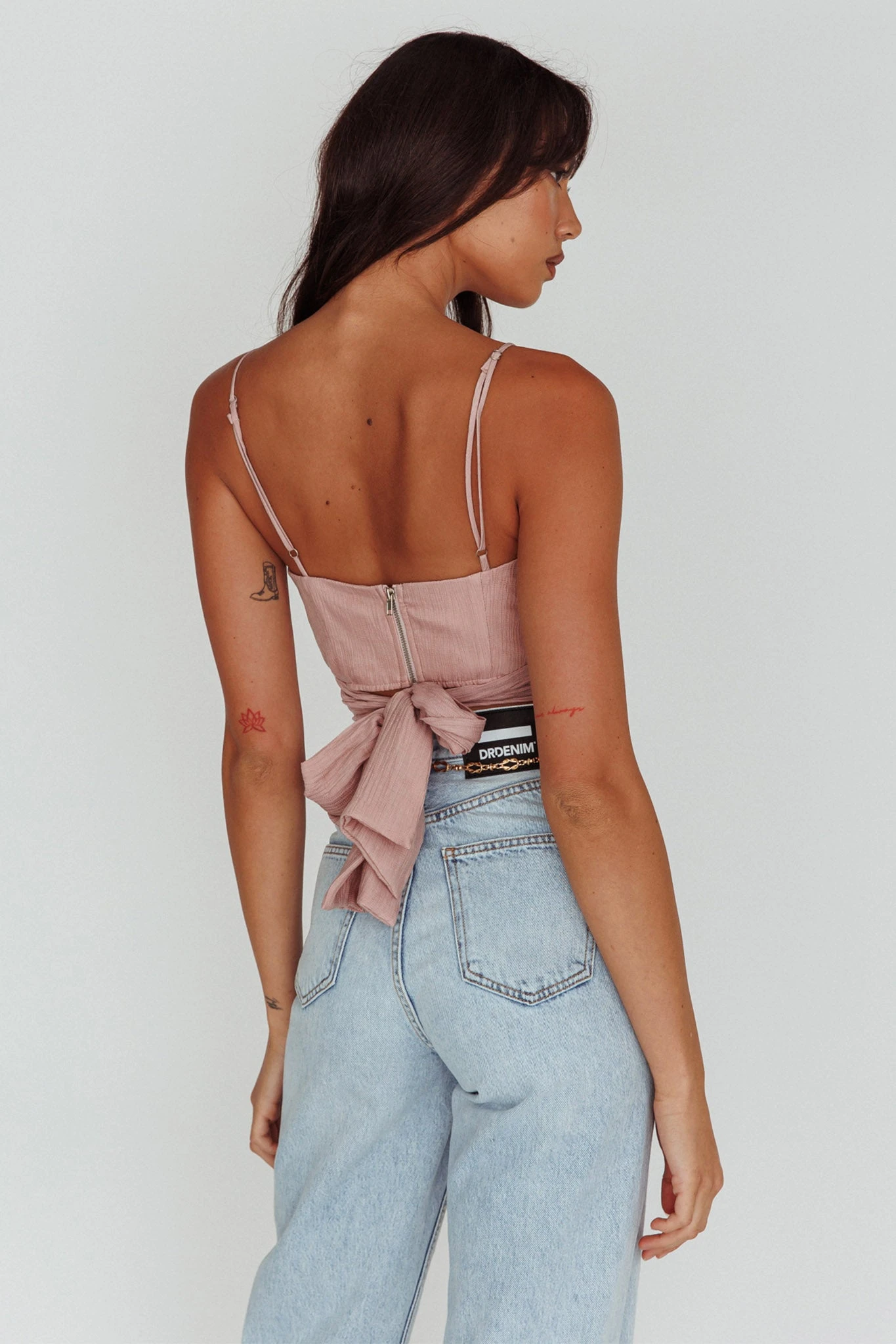 Linka Cami Strap Crop Top Blush - Image 2