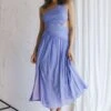 Destination Open Back Midi Dress Purple