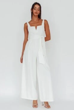 Colleen Waist Tie Jumpsuit White