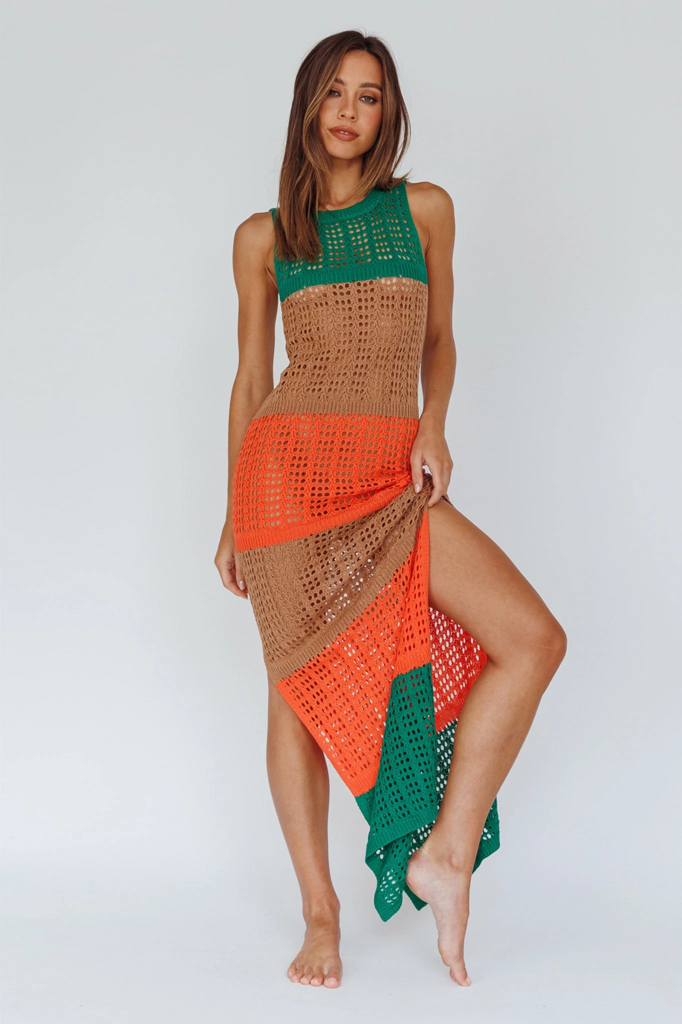 Wild Thing Crochet Maxi Dress Green - Image 5