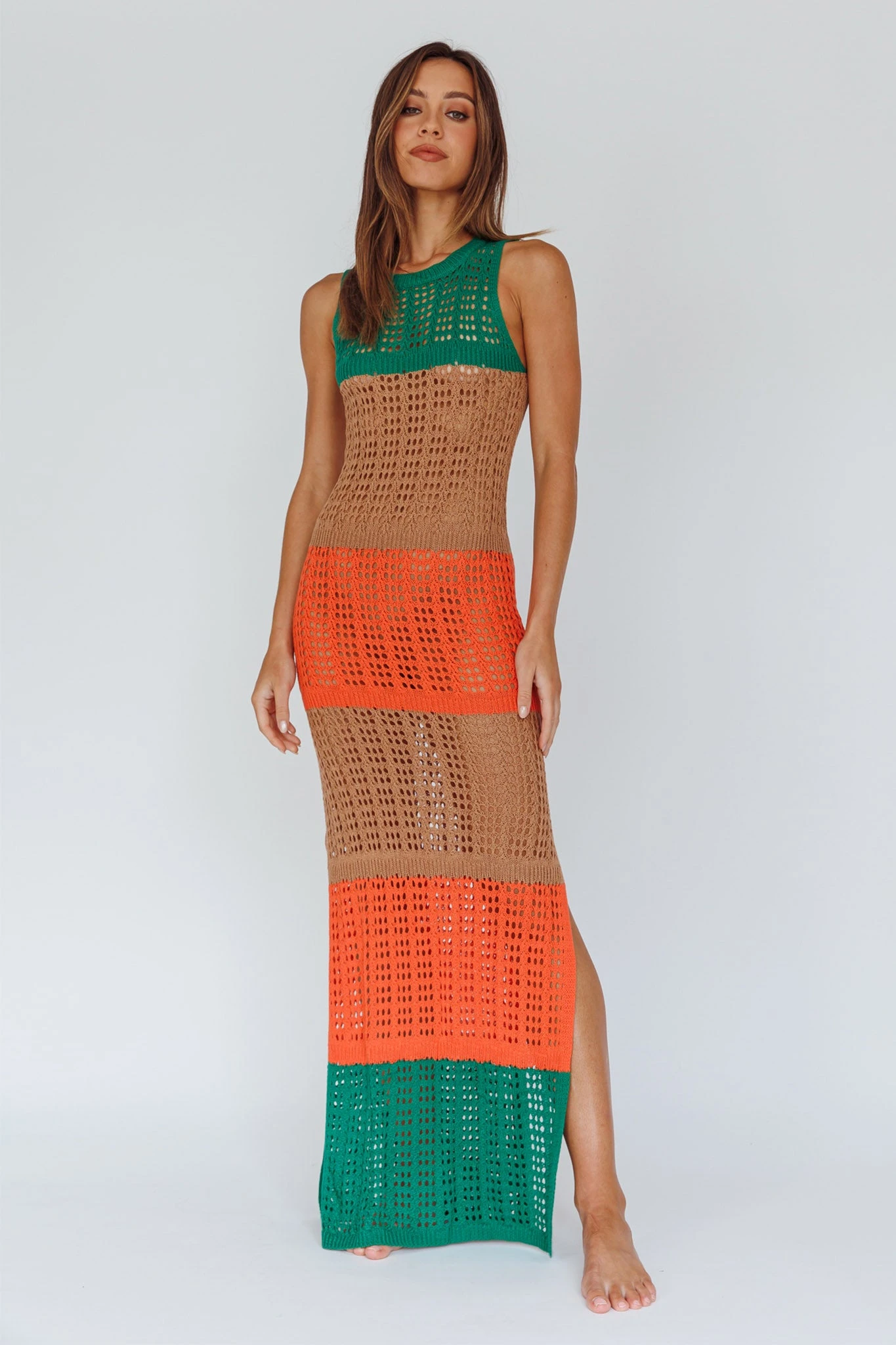 Wild Thing Crochet Maxi Dress Green - Image 6