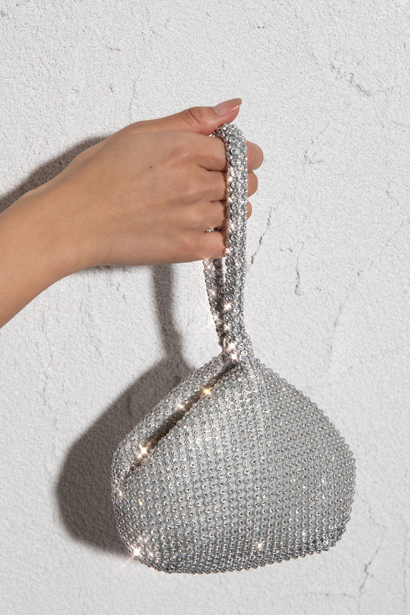 Amore Diamante Mesh Bag Silver - Image 4