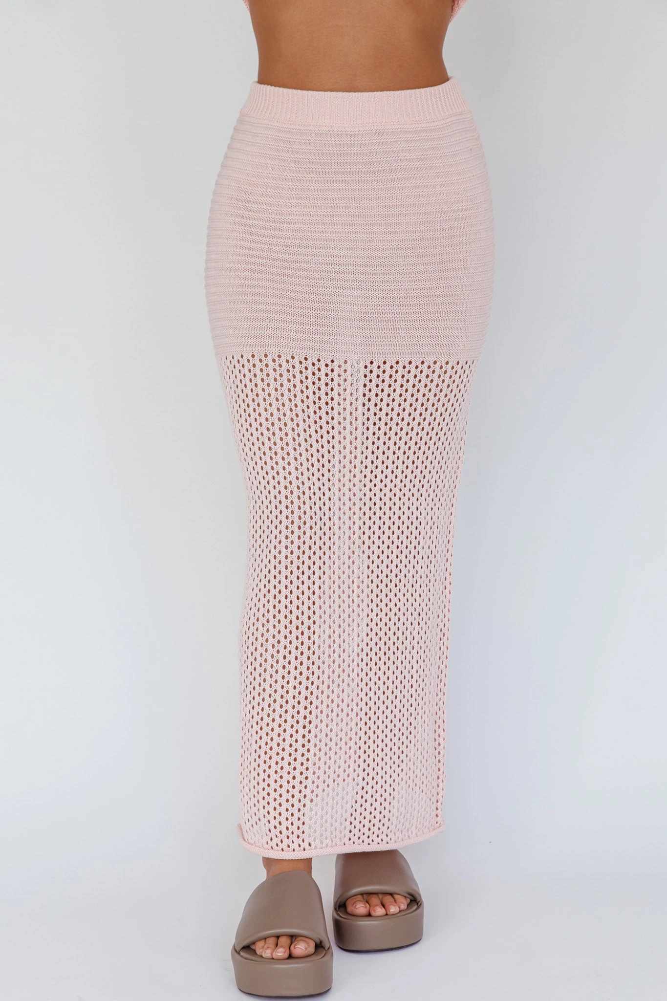 Bayside Crochet Maxi Skirt Pink - Image 4
