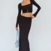Lauryn Stretch Maxi Skirt Black