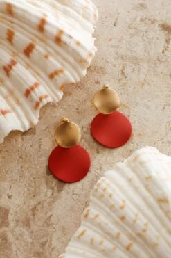Meriah Circle Earrings Red