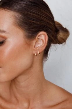 Starlight Diamante Hoop Earrings Gold