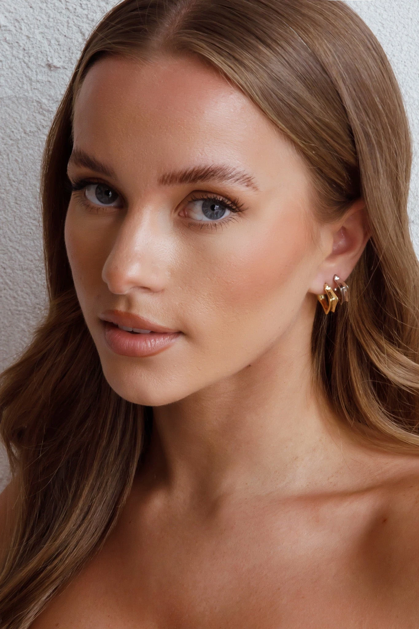 Isis Open Trapeze Hoop Earrings Silver - Image 4