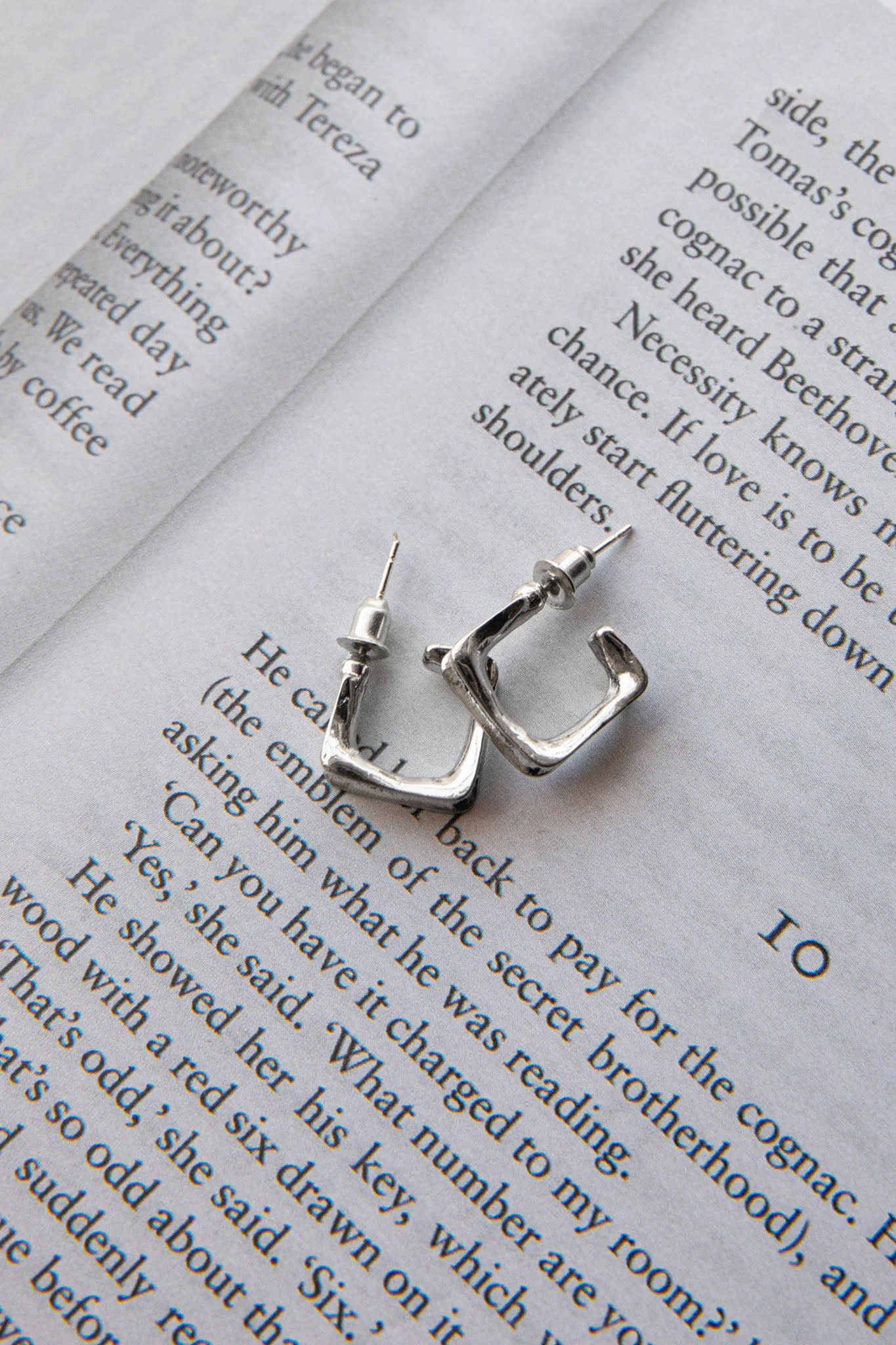 Isis Open Trapeze Hoop Earrings Silver - Image 3