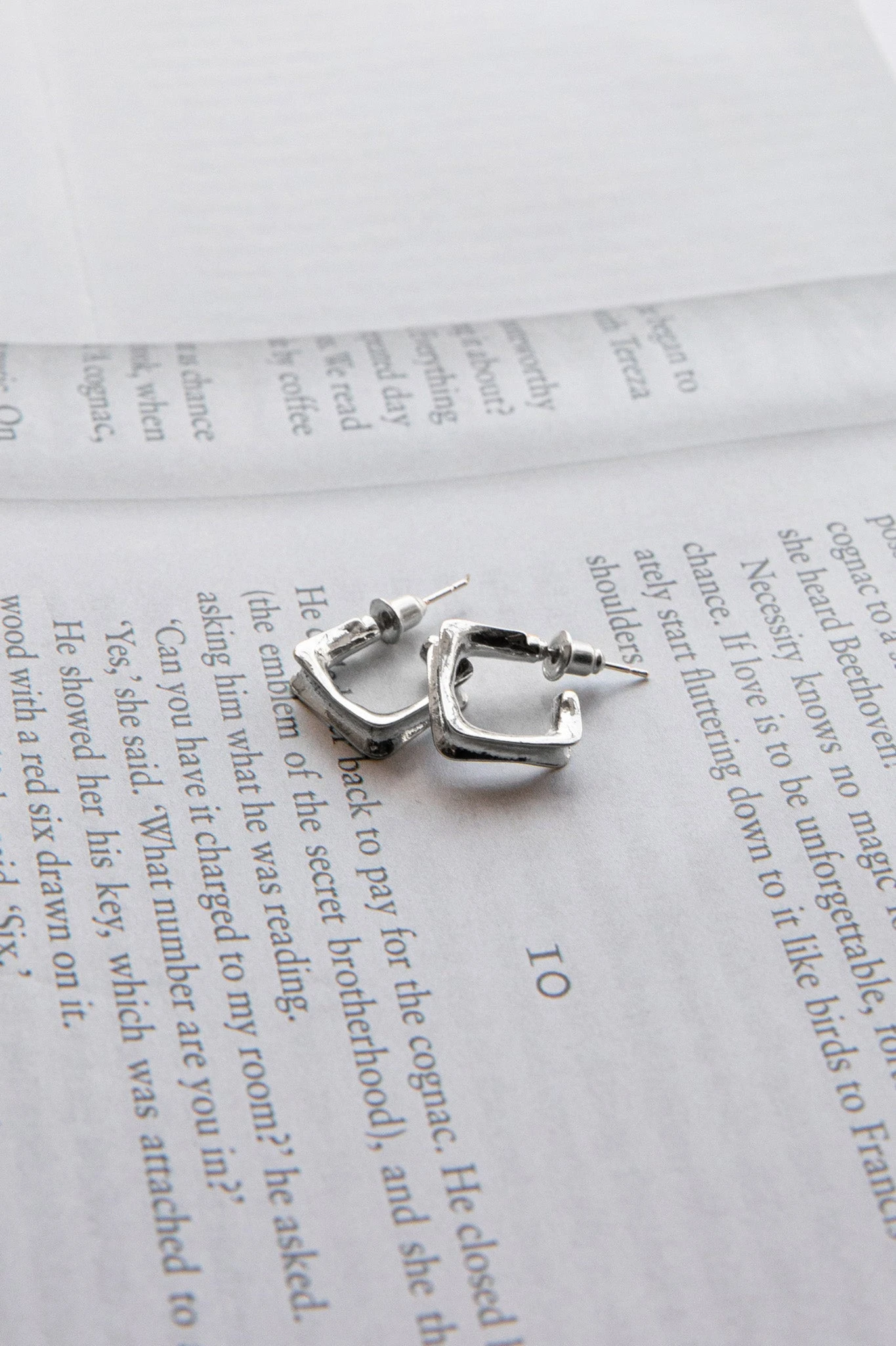 Isis Open Trapeze Hoop Earrings Silver - Image 5