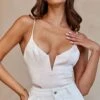 RSVP Cami Strap V-Bust Bodysuit Champagne