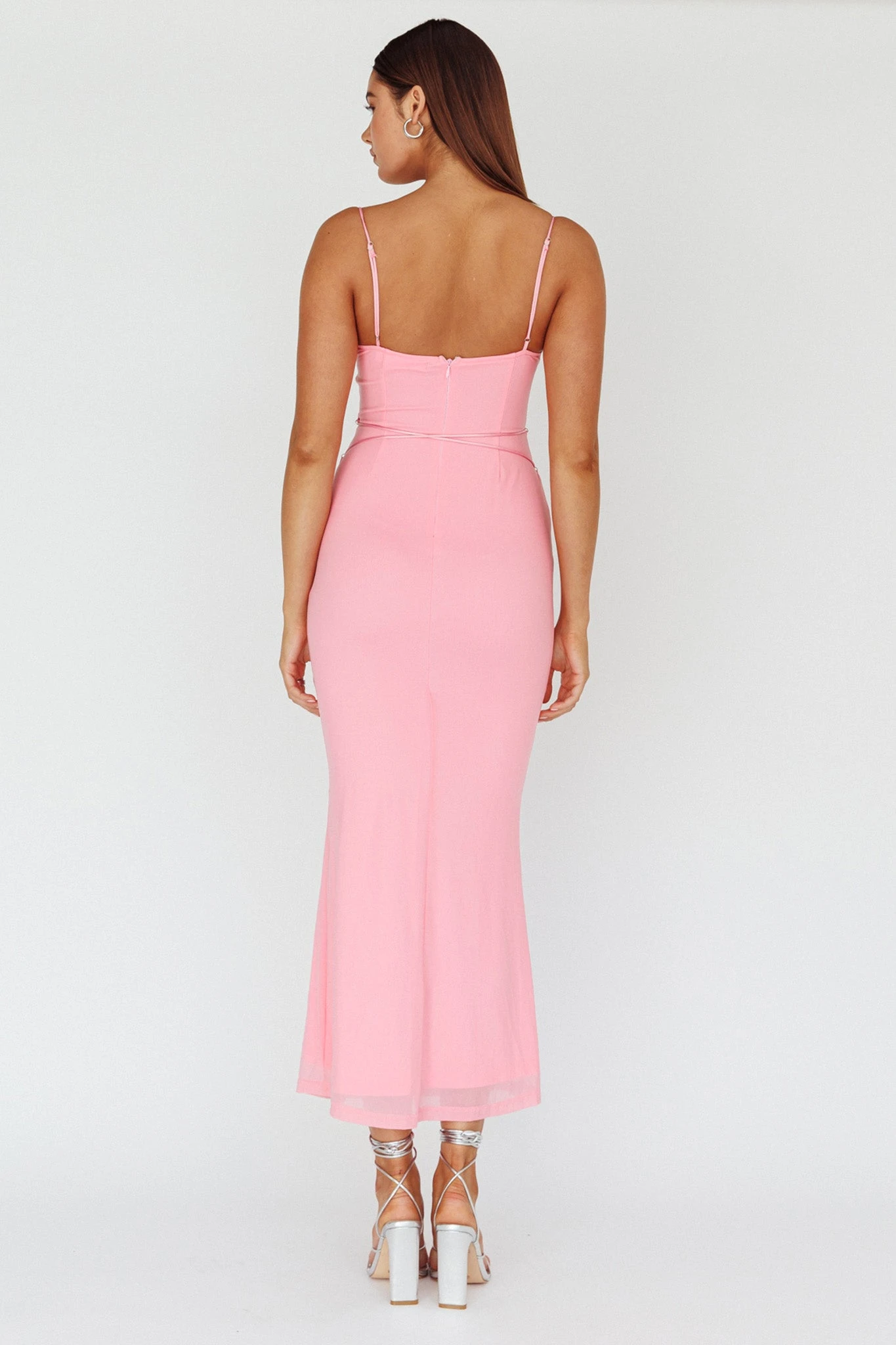 Teava Laced Waist Maxi Dress Blush - Image 2