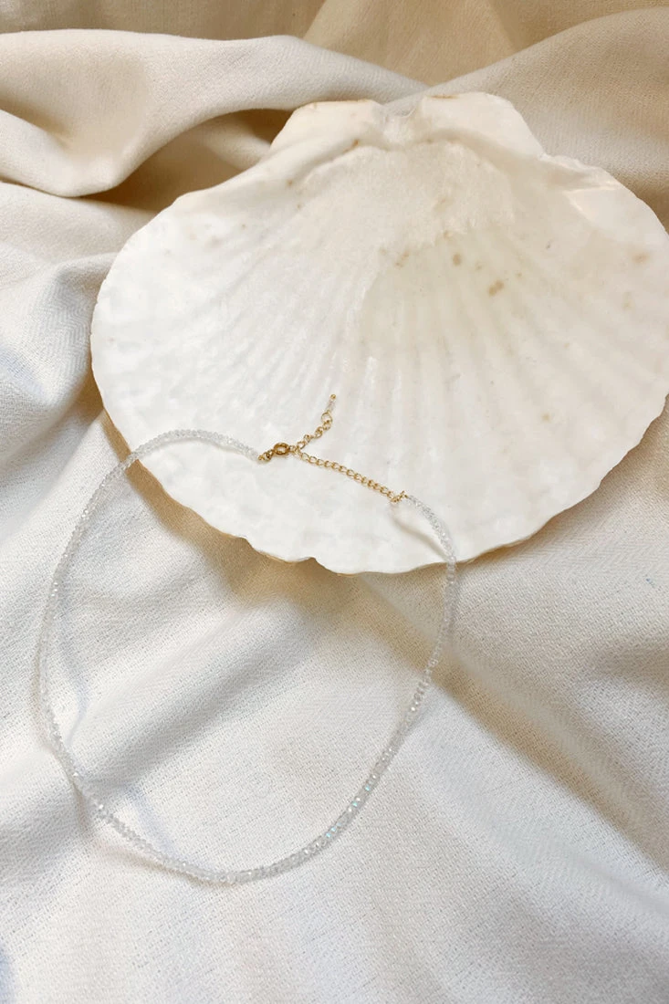 Misty Clear Crystal Bead Necklace - Image 2