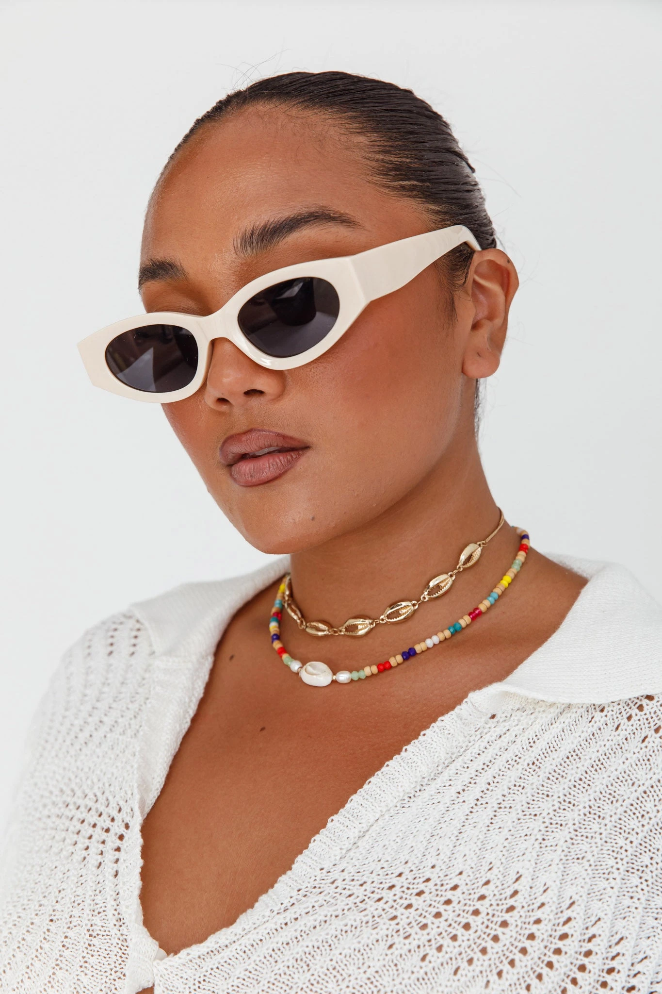 Regina Cat-eye Acetate Sunglasses Cream - Image 4