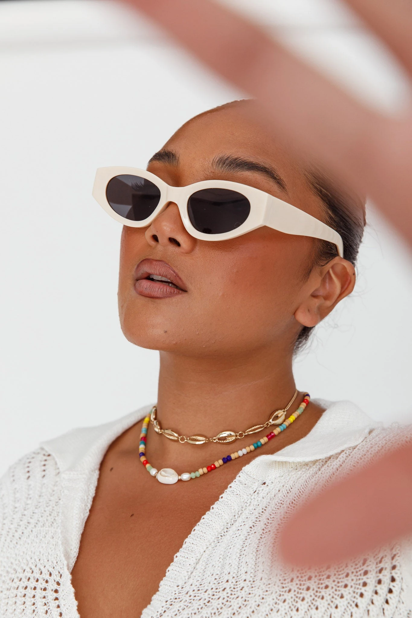 Regina Cat-eye Acetate Sunglasses Cream - Image 6