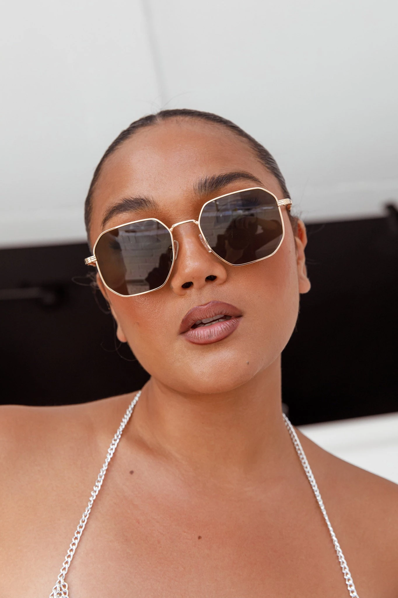 Sahara Aviator Sunglasses Black - Image 2