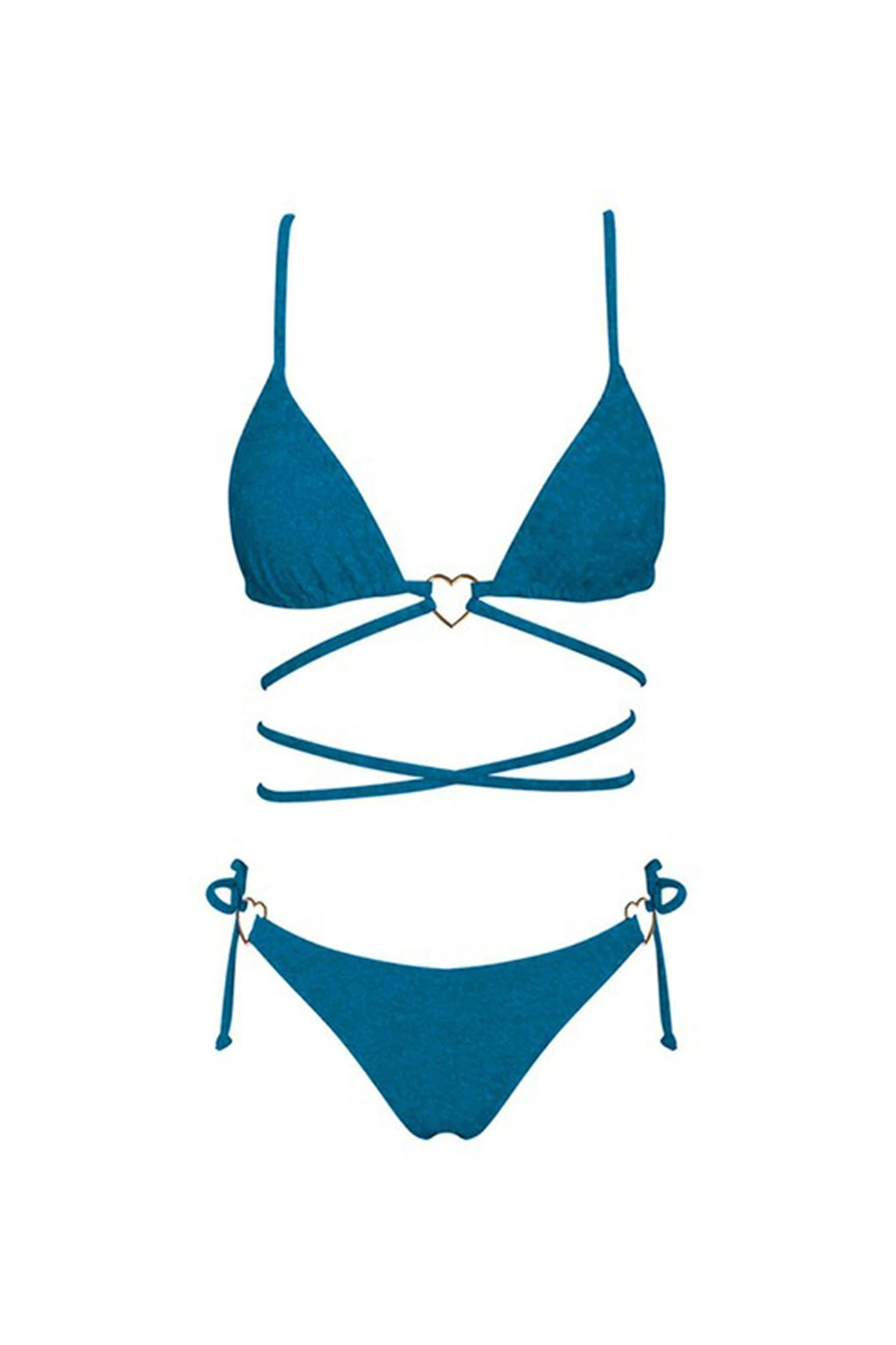 Summer Love Strappy Bikini Top Blue Shimmer - Image 7