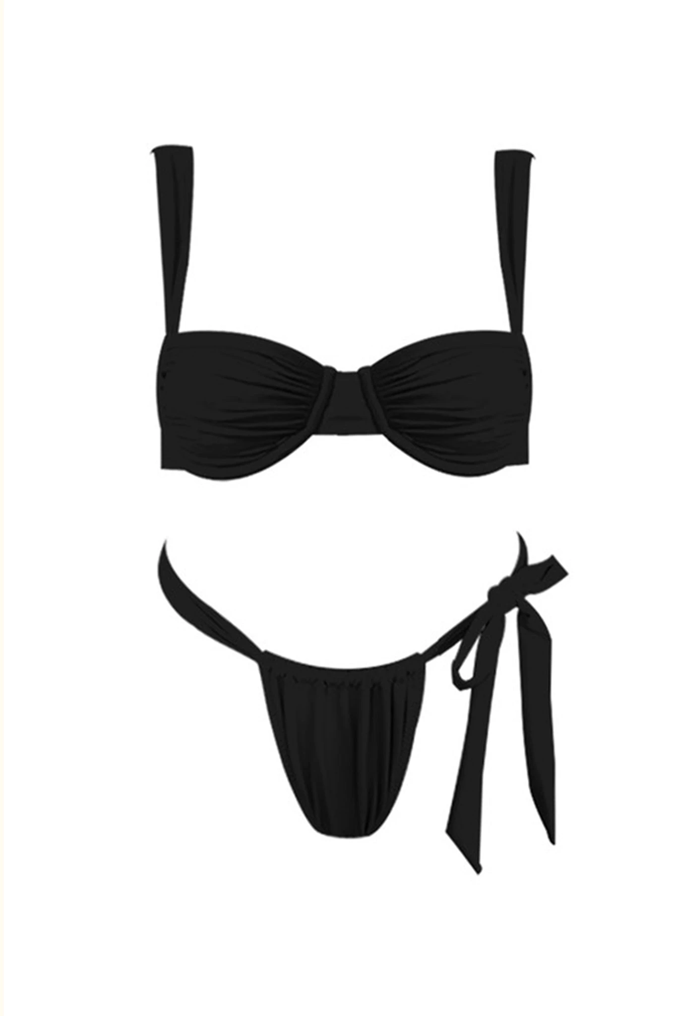 Malibu Tie Bikini Bottom Black