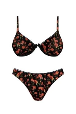 La Dolce Vita Bikini Bottom Rose Black/Red