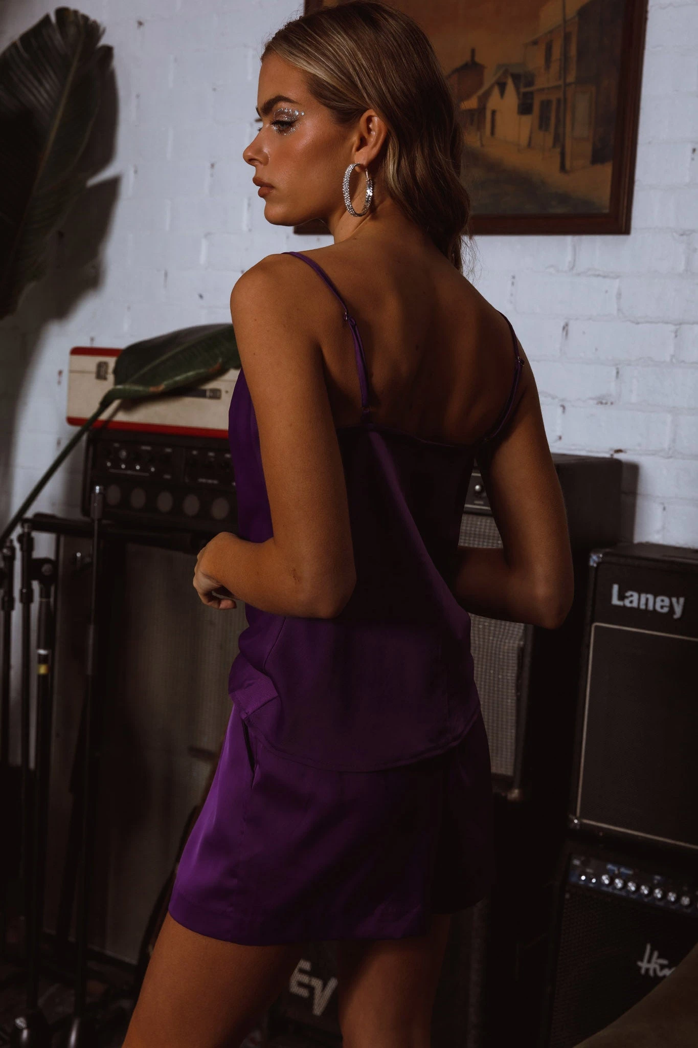 Zylah Satin Shorts Purple - Image 8