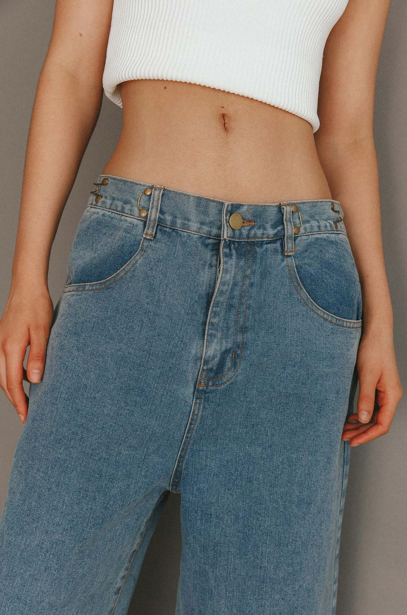 No Coincidence Wide Leg Jeans Denim Blue - Image 4