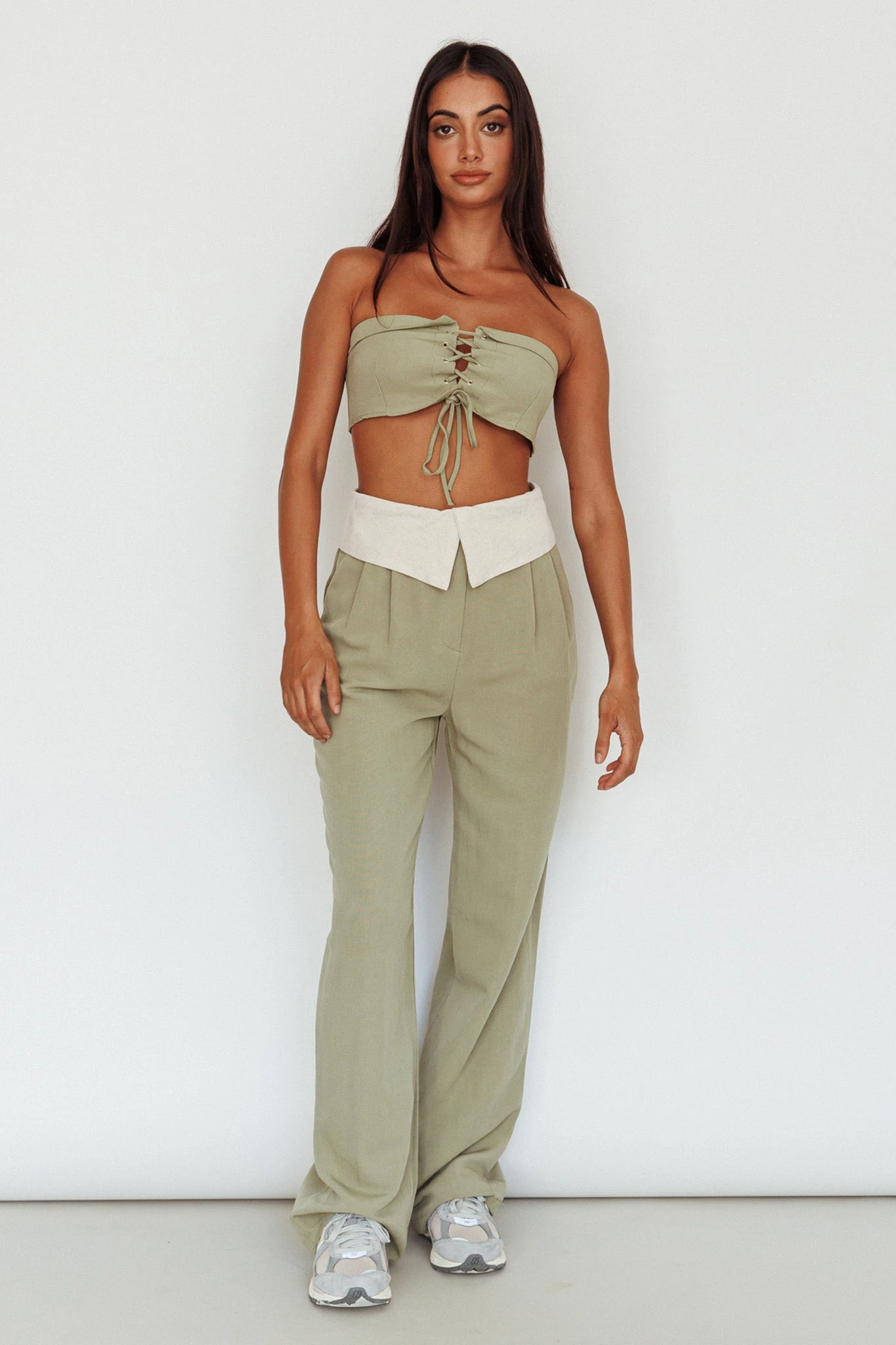 East Village Foldover Pants Sage - Image 5