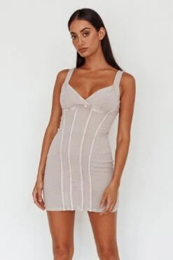 Altitude Piping Trim Mini Dress Ivory