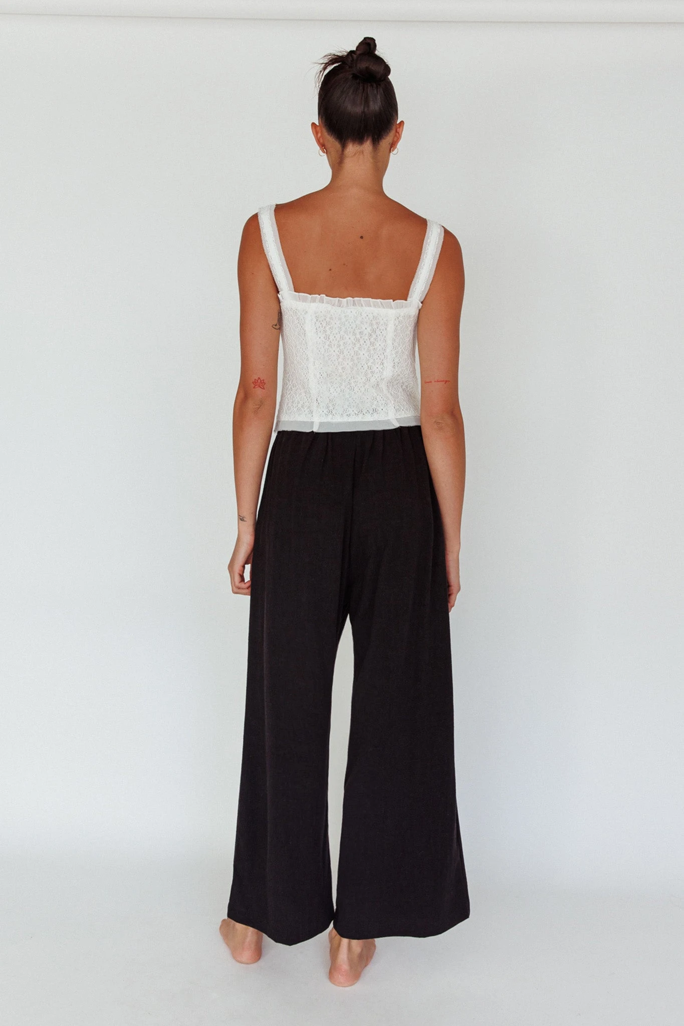 Backstage Pleated Wide Leg Pants Black - Image 2