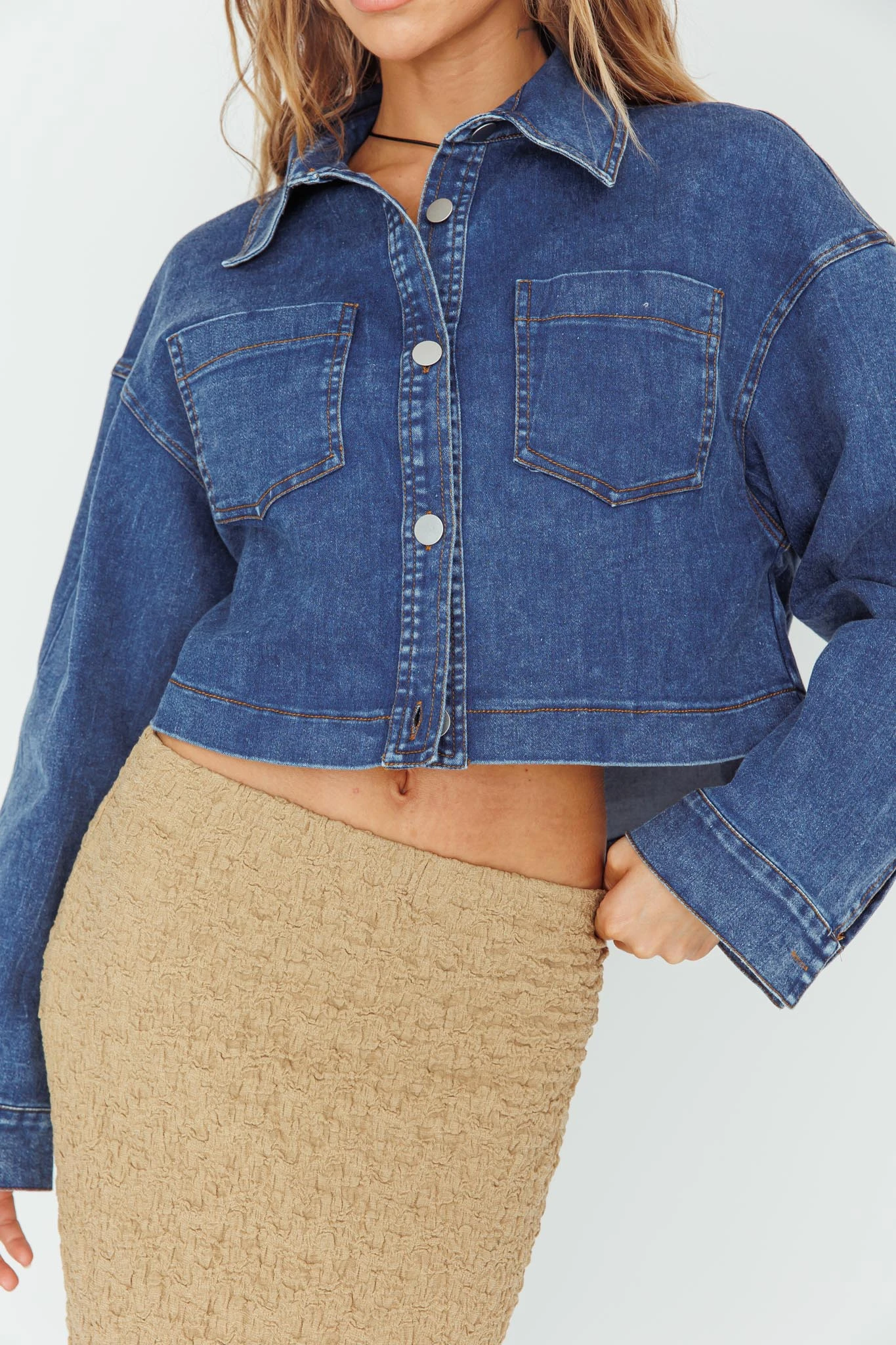 Fair Game Button-Up Jacket Dark Blue - Image 4