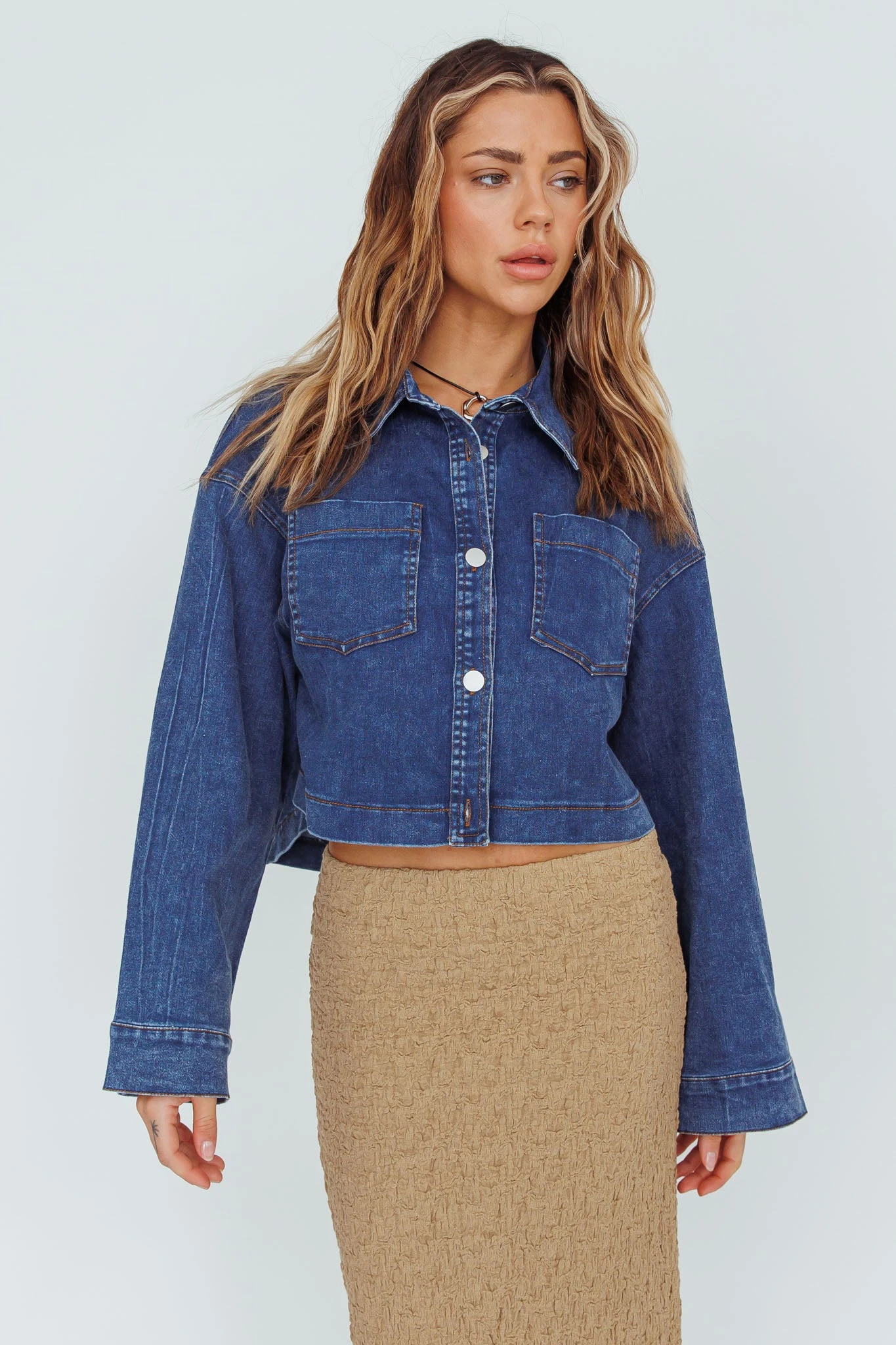 Fair Game Button-Up Jacket Dark Blue - Image 7