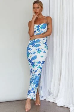 You're My Sunshine Tie-Up Back Midi Dress Blue