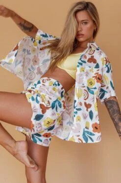 Just A Hunch Button Shirt Printed White