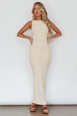 Catalina Island Sleeveless Maxi Dress Cream