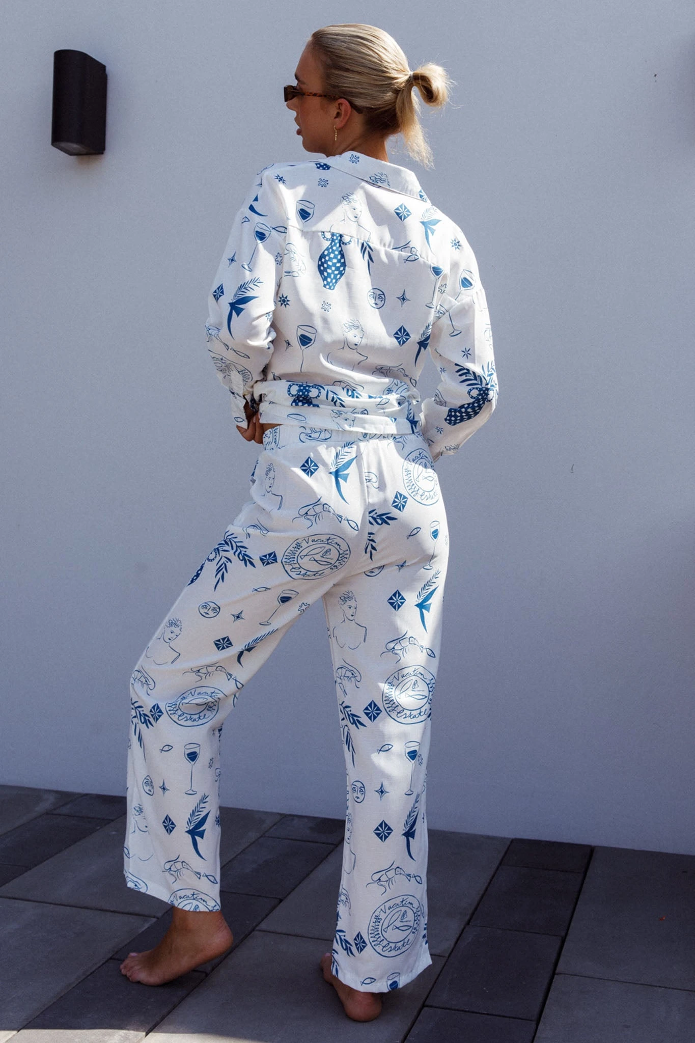 Weekend Bliss Pants Printed White - Image 2