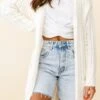 Fredricka Long-Line Knit Cardigan White