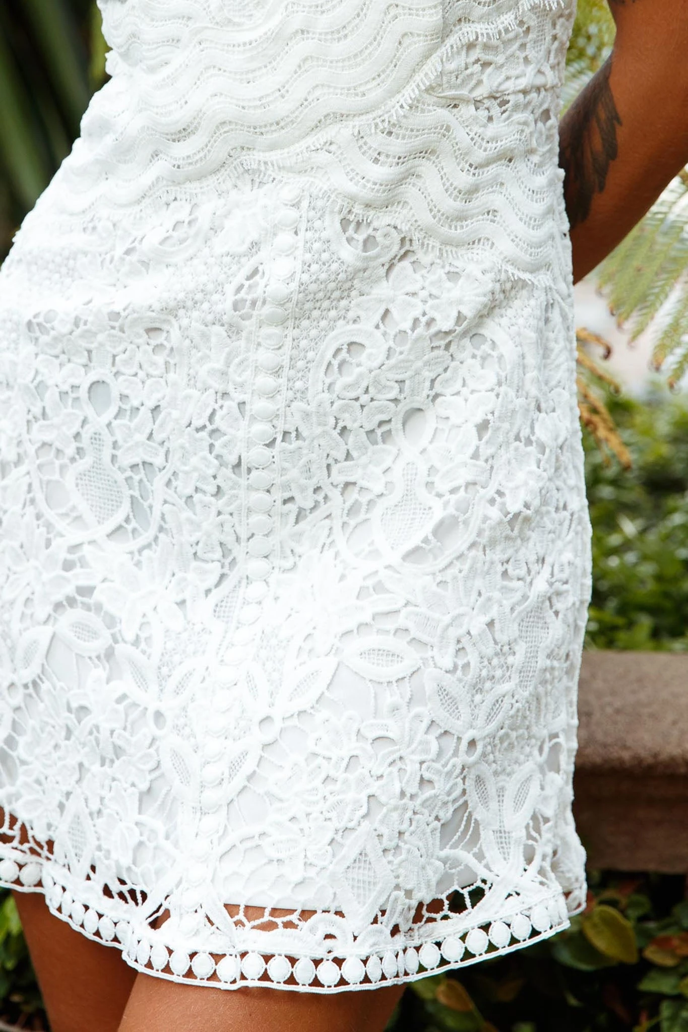 Zahara Lace Overlay Thin Strap Mini Dress White - Image 3