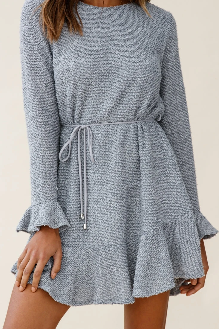 Montville Long Sleeve Knit Dress Grey - Image 7