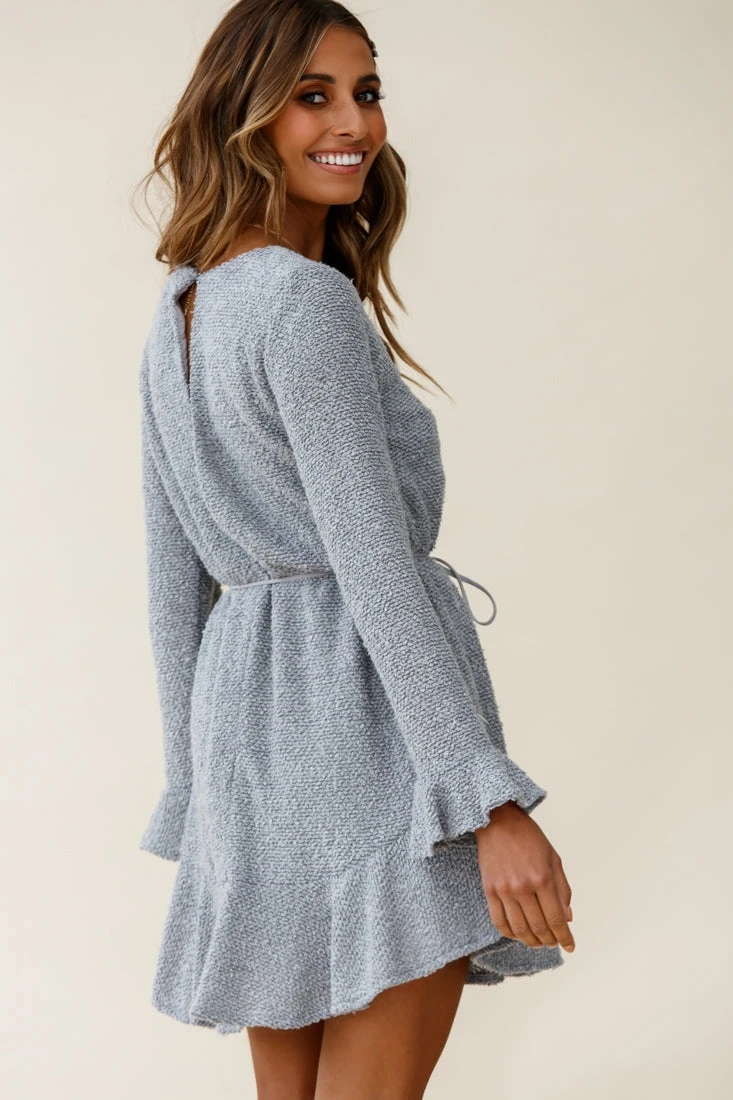 Montville Long Sleeve Knit Dress Grey - Image 6